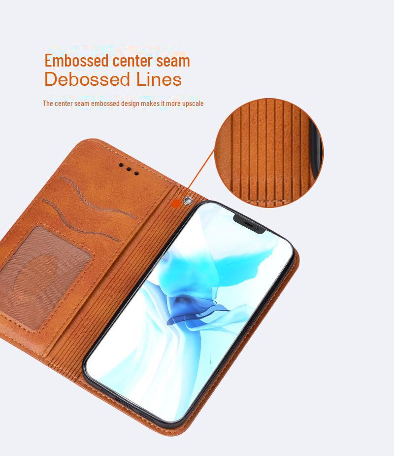 iPhone 12 Pro Max Calf Pattern Flip Cover: Magnetic, Protective, Leather Case