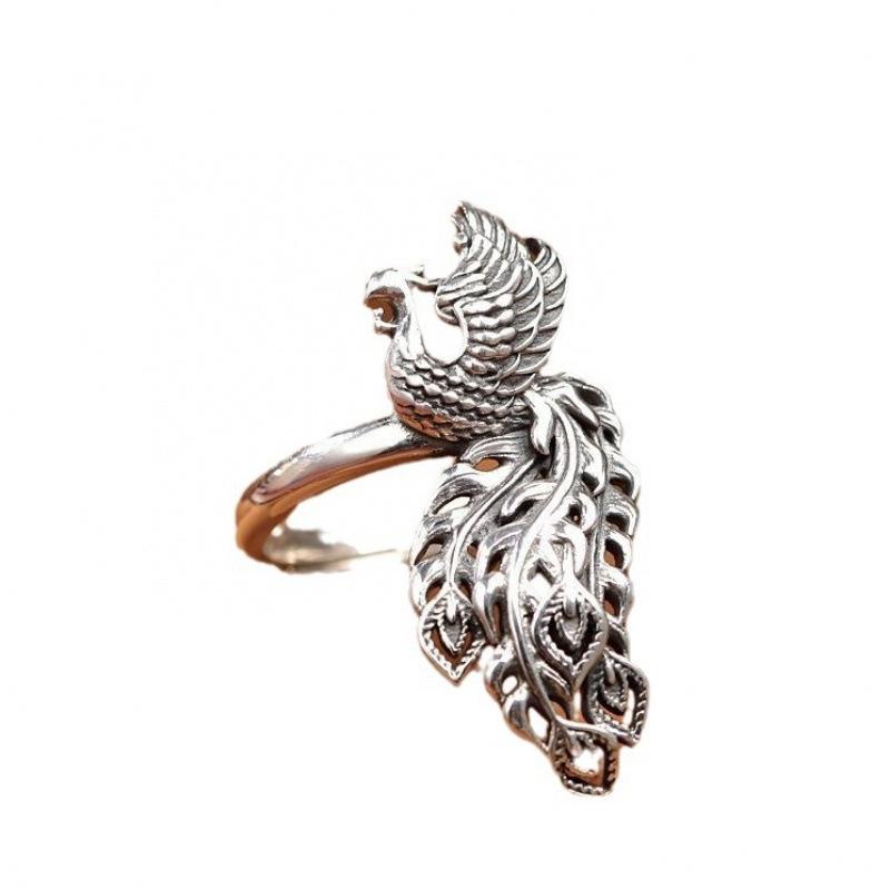 [Phoenix]Women's vintage ethnic style adjustable ring, light luxury, exaggerated, classical, and trendy