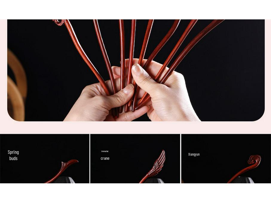 Rosewood Hairpins: Antique-Style Wood Hair Accessories for Hanfu & Qipao