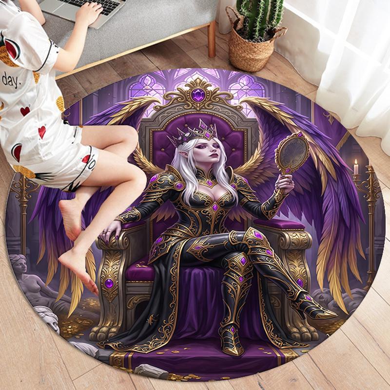 Seven Deadly Sins Round Area Rug,Carpet Rug for Living Room Bedroom Sofa Playroom Decor,Non-slip Floor Mat