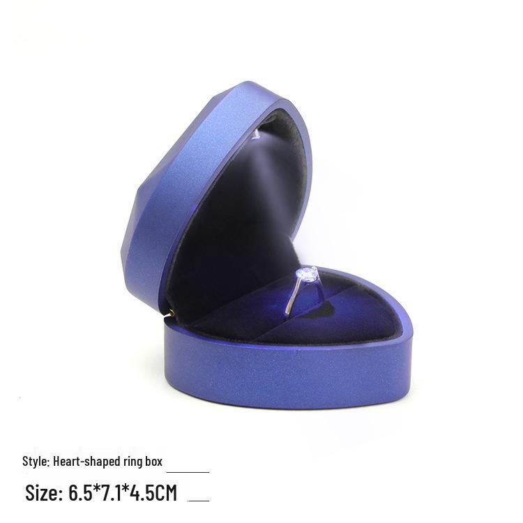 Creative Heart-Shaped LED Jewelry Box for Rings, Necklaces, and Pendants