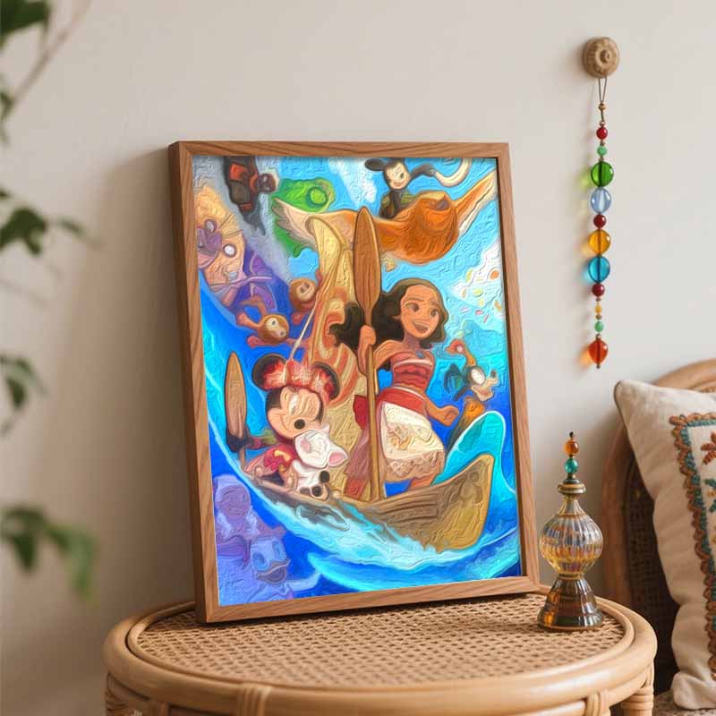 Disney Moana Mickey Mouse oil paint by numbers painting kit handmade diy home decor gifts creative wall art canvas for living room sets