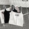 Women's Spicy Colorblock Tank Top: Summer Inner/Outer Wear with Letter Detail