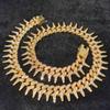 20mm Gothic Thorns Flash Full Rhinestone Miami Cuban Chain Luxury Fashion Men's Necklace For Women Hip Hop Cool Bracelet Jewelry