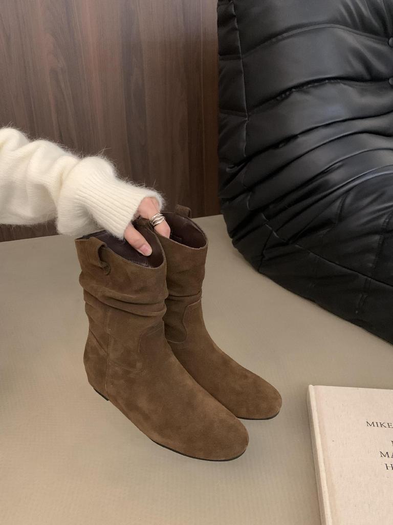 Boken Shoes Short Boots 2026 New Autumn/Winter French Retro Stacked Boots for Women