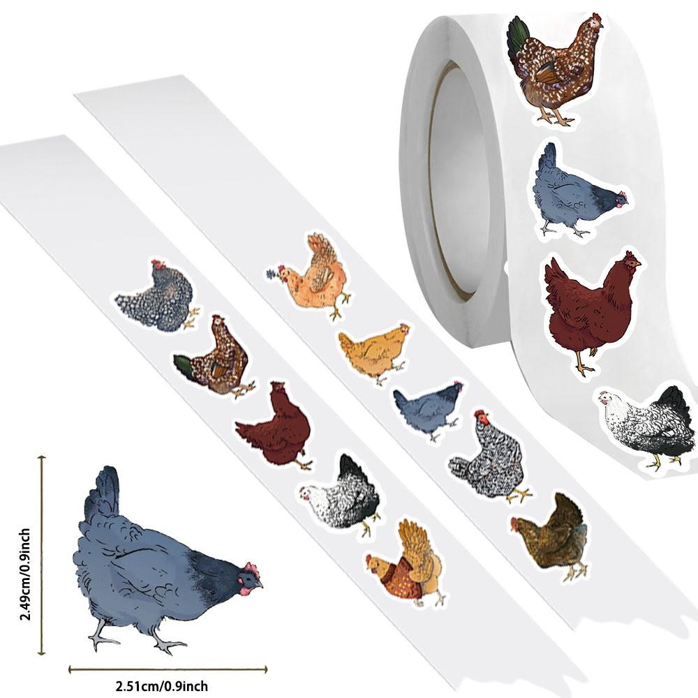 High-Quality 500Pcs High-Quality Chicken High-Quality Hen High-Quality Animals High-Quality Roll High-Quality Stickers High-Quality Cartoon