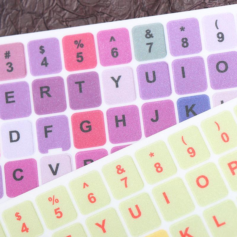 1Pc English Keyboard Sticker Makaron Color Key Sticker Desktop Computer Sticker