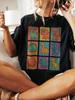 Graphic-Shirt Cotton Tees Size PlusRetro Dino Grid Graphic Tee Dinosaur Shirt ,Y2K,Oversized Shirt Men,Summer Tops