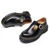 T-band Mary Jane Shoes, Genuine Leather, Low-top Small Leather Shoes, Women's Medium and Thick Soles, Fashion, Student Leisure
