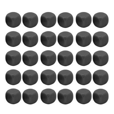 30PCS Fun Blank Dice Set DIY Puzzle Round Corner 6 Sided Dice for Board Games Math Learning Black