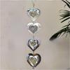 Reflective Surface 3D Metal Heart Double-Sided Wind Spinner Heart Wind Chime  Garden Hanging