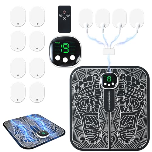 

[New for 2026 - Enhanced EMS with 150% Increased Conductivity!] EMS Foot Mat for Sole Care, Foot Relaxation, Foot Training, 8 Exercise Modes, 19 Inten