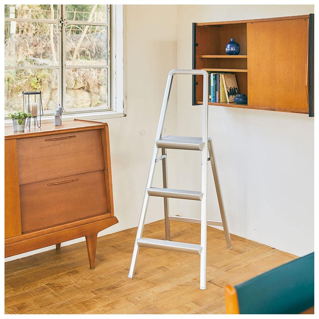 Hasegawa Industrial (Hasegawa) SREW-8a (79cm) Wide Top Step Stool with Upper Frame, 3 Steps (2020 Model) (17725)