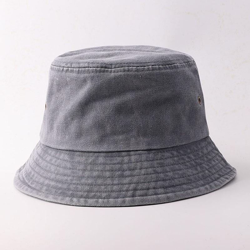 Solid Color Washed Pure Cotton Bucket Hat Bucket Large Size Sunshade Big Head Circumference Basin Hat Popular Hat