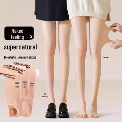 Meia-Calça Grossa de Veludo Nude - Anti-Rasgo, Meias Cor da Pele para Mulheres, Adequada para Outono e Inverno