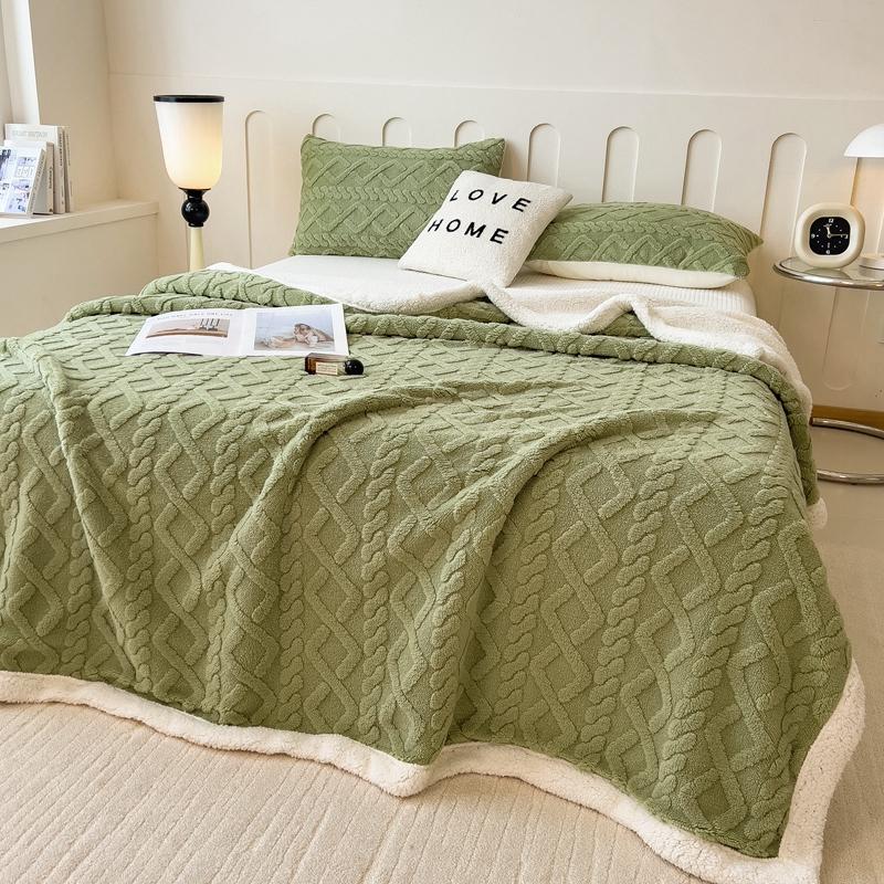 Super Soft Throw Blanket Premium Flannel Fleece 3D Jacquard Lightweight Bed Blanket Fluffy Cozy Blanket for Couch, Sofa, Chair