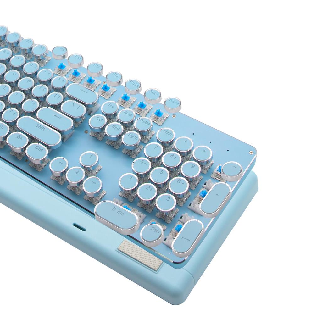 EWEADN Mechanical Gaming Full RGB LED English Compatible with for Office 104 Keys Sky Keyboard, Typewriter-Style Keyboard, Anti-Ghosting,
