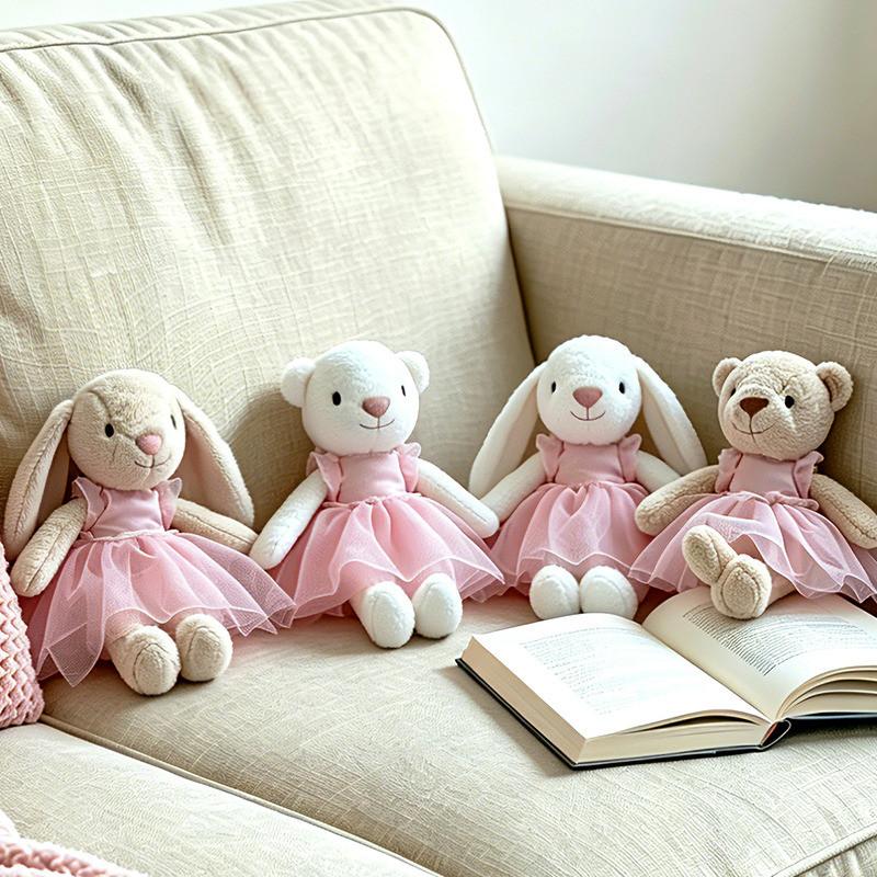 Plüschhase und Bär Spielzeug für Kinder Handgefertigtes Geschenk für Kinder