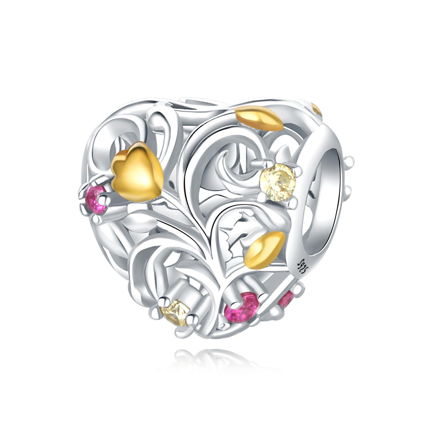 

Bead Components Copper Metal Charm Bead Components Authentic Original Hollowed-out Vine Heart Bead Components Compatible With Bracelet High Quality