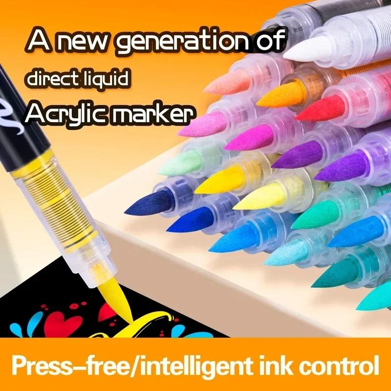 Acrylmalstifte Marker Pinselspitze Malstifte für Felsenmalerei Holz Leinwand Stein Weihnachtsgeschenk DIY Bastelarbeiten