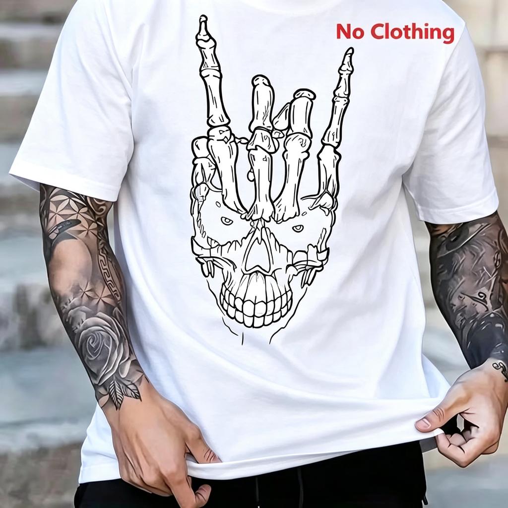 Unisexs Skull Skeleton Hand Graphic Tshirt 100 Cotton Breathable Shortsleeve Tops Casual Hiphop Streetwear Summer Tees