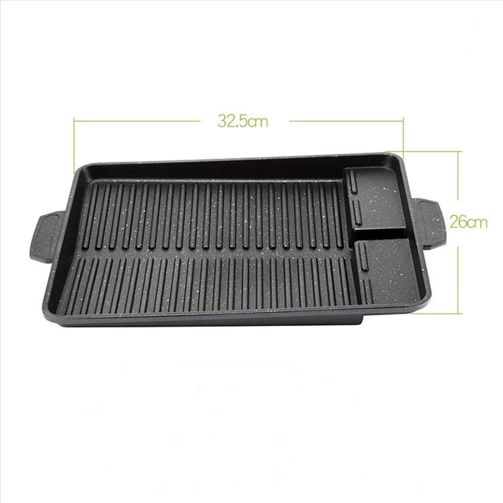 Portable Korean BBQ Grill Pan, Non-Stick Plate for Butane Gas Stove, Picnic, Terrace, Beach, and Barbecue