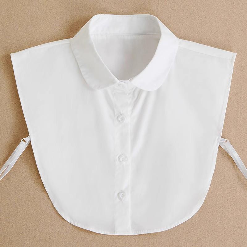 

Женский осенне-зимний белый манишка с острым воротником