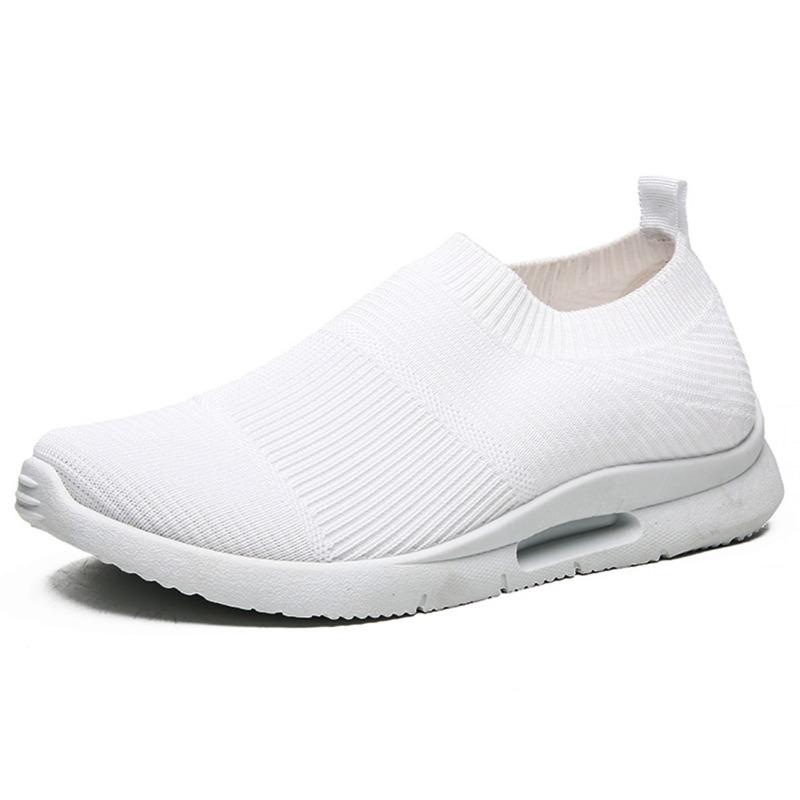 

Men Women Knitted Casual Sneakers Fashion Slip-On Loafers Lightweight Walking Shoes Breathable Gym Shoes Comfort Size 36-46 36
