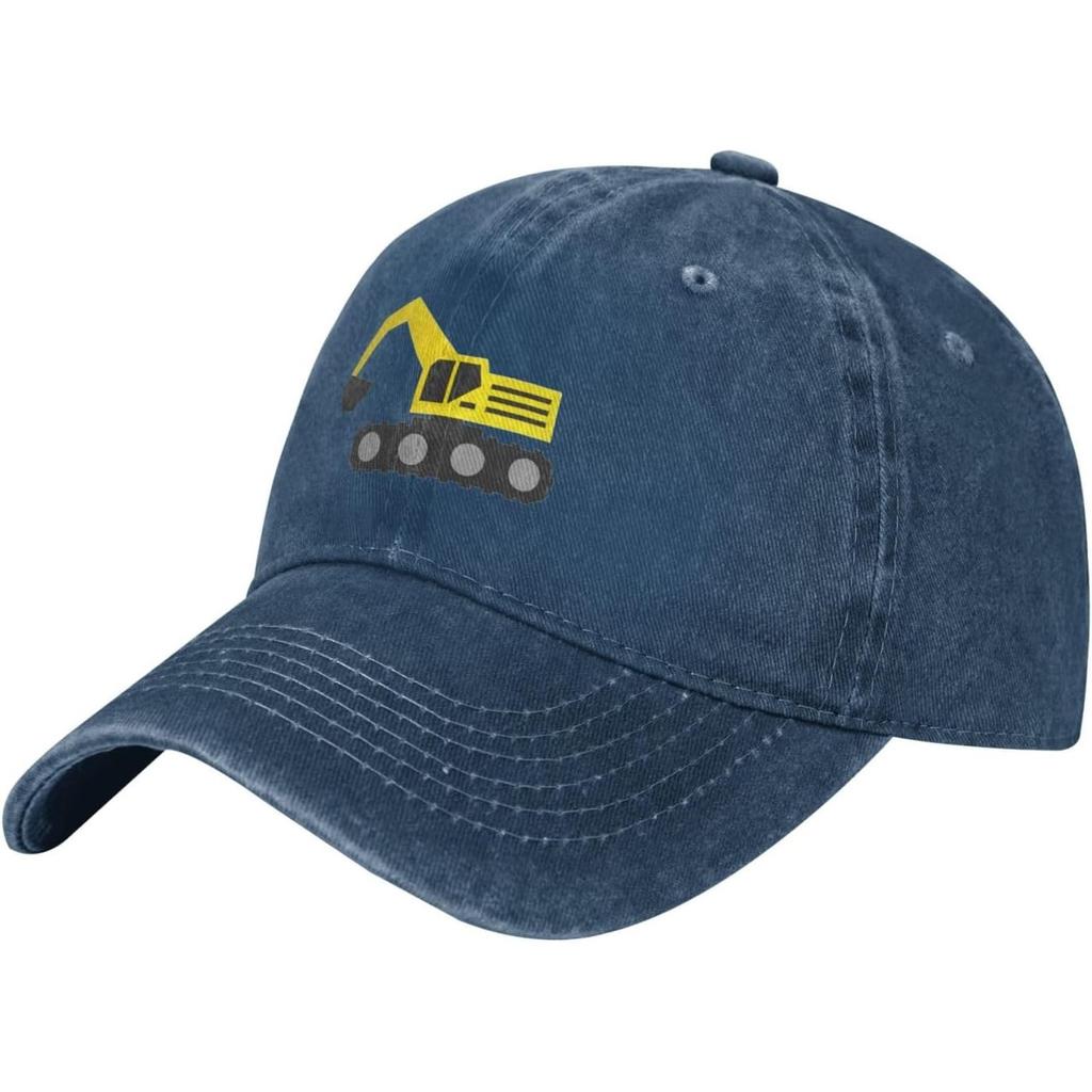 Bagger Grafik Gewaschene Baseballkappe Atmungsaktive Baumwolle Verstellbar Outdoor Golfhut für Unisex