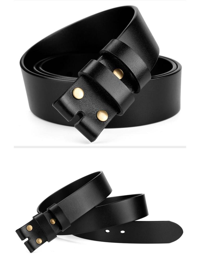 Herren Echtleder Gürtelriemen, Schnallenlos, Rindsleder, Kompatibel mit Dornschließe, Oberste Schicht Rindsleder, Keine Schnallenlöcher