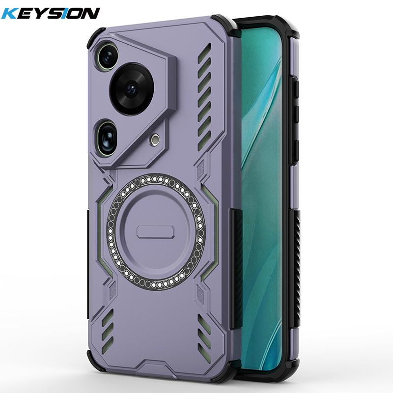 KEYSION Hollow Heat Dissipation Case for Huawei Pura 70 Pro+ Magnetic Cooling Shockproof Phone Cover for Huawei Pura 70 Ultra
