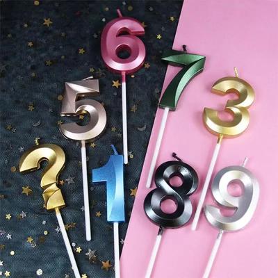New 0 1 2 3 4 5 6 7 8 9 Cake Topper Kids Girls Boys Baby Party Supplies Colorful Decoration Wedding Birthday Number Cake Candles