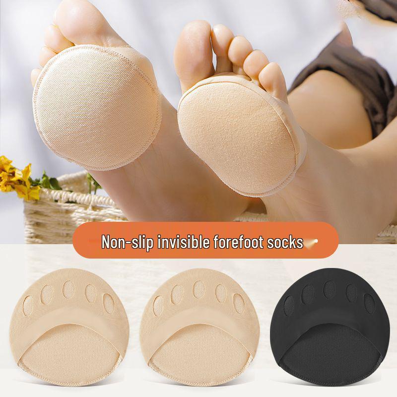 Silicone Anti-Pain Forefoot Cushion: Women's Non-Slip, Thickened, Five-Toe Sock Protection for High Heels.