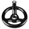 Milling Machine Hand Wheel, Plastic Round Three Hand Wheel 1Pc 12 * 100Mm Black Round 3 Spoke Hand Wheel for Lathe Milling Machine