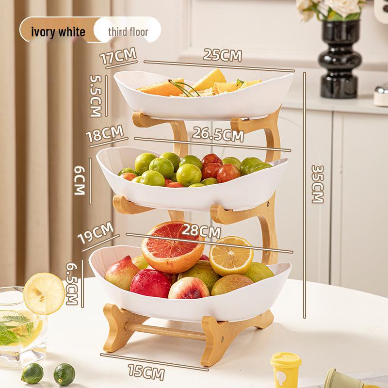 Luxury Multi-Tier Fruit & Snack Bowl for Living Room - Holds Nuts, Candies, Desserts, Dried Fruits & More