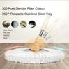 Flacher Squeeze Mop, 360 Grad drehbarer Edelstahlkorb, Mikrofaser-Pads, Reinigungsboden-Mopp-Eimer, verlängerter Griff, für Zuhause