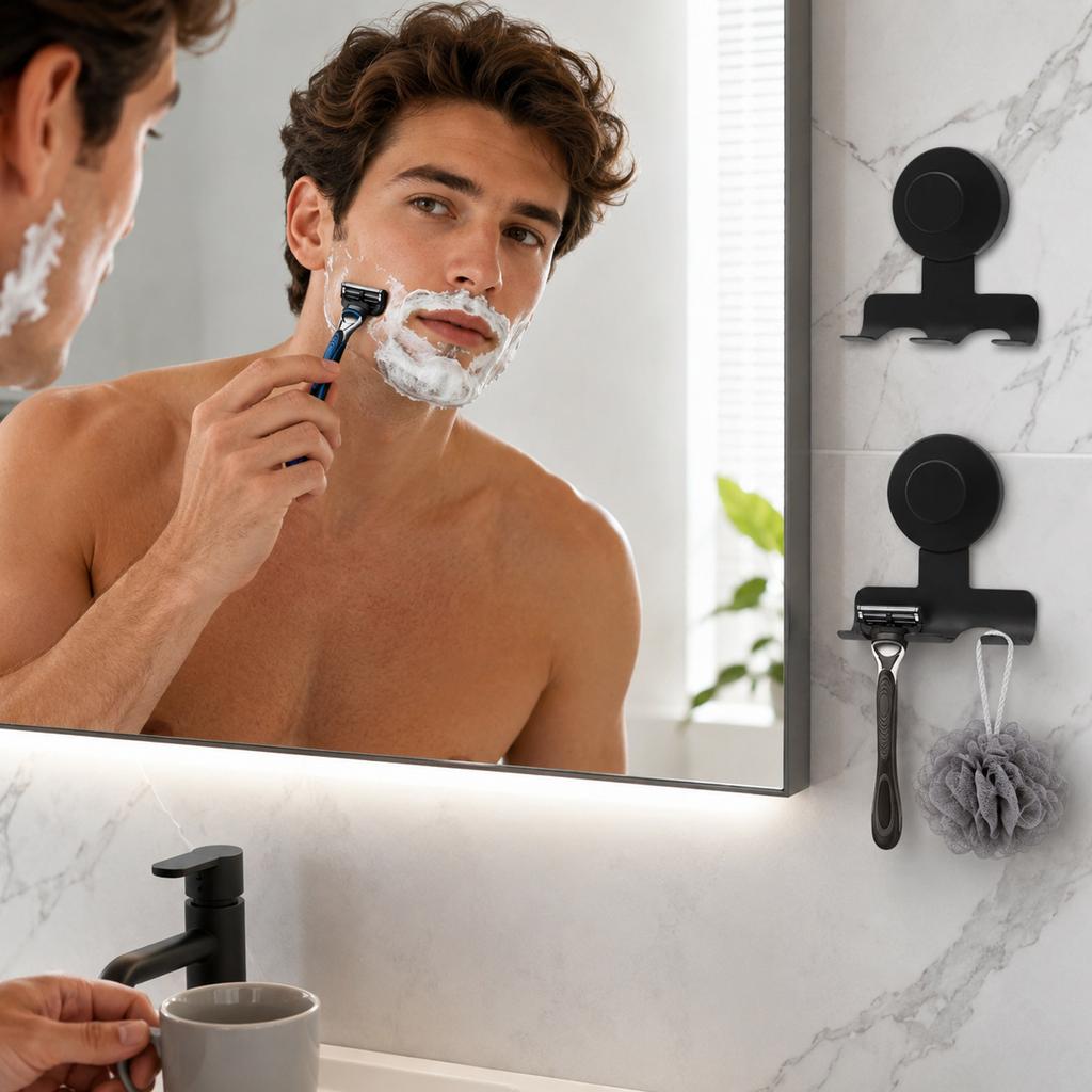 Supporto a Ventosa in Acciaio Inossidabile - Senza Foratura per Bagno, Confezione da 2