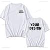 2025 Customized Printed Cotton Black White T Shirt Harajuku Men Women Tee DIY Your Like Photo Tshirt Fashion Custom Tops