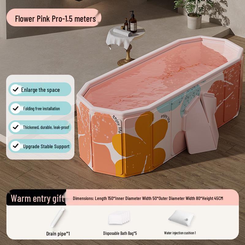 Foldable Full Body Bath Tub for Adults & Couples - Compact Household Bath Basin & Children's Sitz Bath