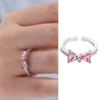 Pink Bowknot Finger Ring Exquisite Bowknot Opening Ring Beauty Bow-tie Ring  Gift