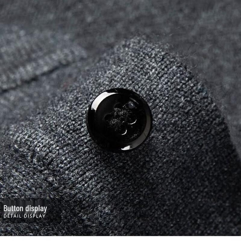 Hengyuanxiang Men's Thickened Polo Collar Long-Sleeve Knit T-Shirt