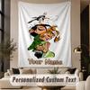 Custom Text Printed Tapestry Gaston Lagaffe Pattern Large Wall Hanging Indoor Room Decor