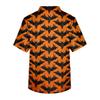 Men's V Neck Short Sleeve Halloween Print Medical Scrub Top with Chest Pocket and Two Front Pockets Suitable for Healthcare Professionals