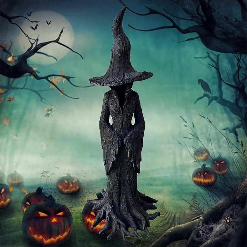 Gothic Hexenstatue Halloween Cracker Barrel Hexenskulptur Retro Magier Dunkle Göttin Figur Desktop Ornament 20cm/30cm