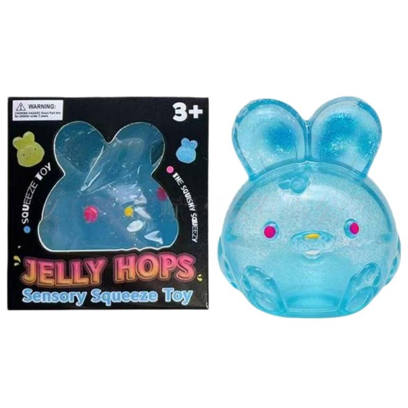 Neuer Needoh Jelly Hüpfender Tintenfisch Hase, Sensorisches Fidget Spielzeug, Niedliches Oster Stressabbau Geschenk Für Kinder