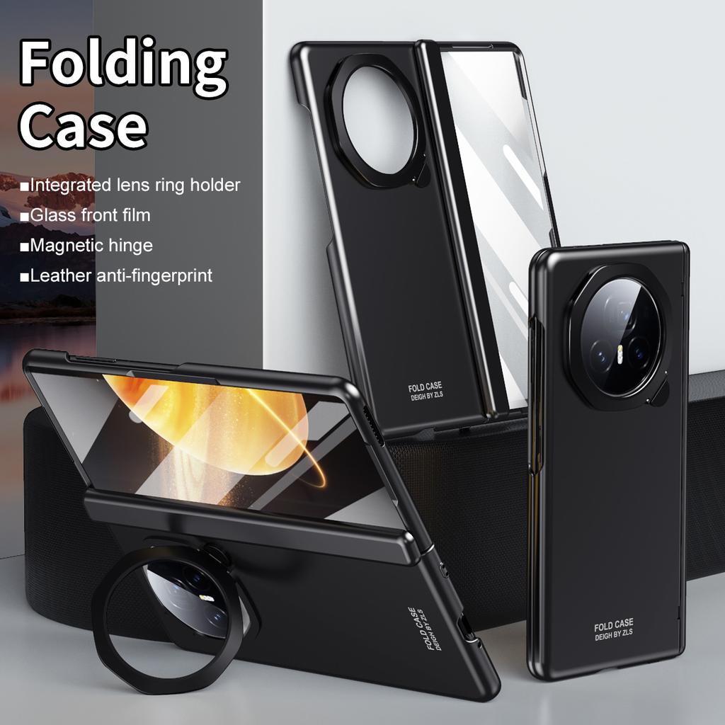 Für Honor Magic V3 5G Hülle Objektivrahmen Ständer PC Handyhülle mit gehärteter Glasfolie