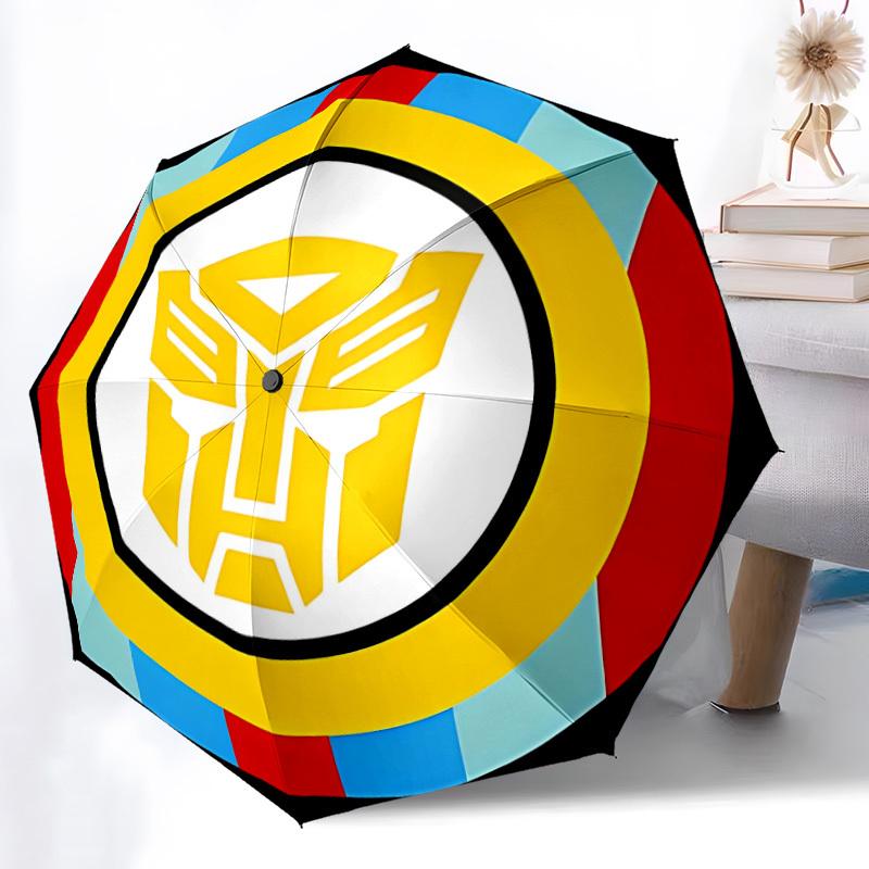 1pc Transformers Logo Auto Open/close Umbrella, Portable Travel Umbrella, Everyday Use - Outdoor Accessory, Artistic Pattern, Compact Design, Fashion