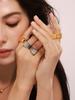 European Minimalist Ferris Wheel Titanium Steel Ring with PVD Electroplated 18K Gold Finish – Unisex, In Stock
