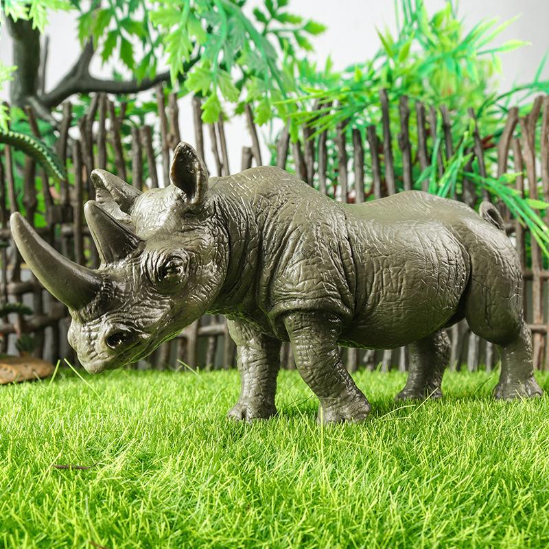 Oenux Modello Animale Selvatico di Simulazione Rinoceronte Rinoceronte Ippopotamo Ippopotamo PVC Ornamento per la Casa Animale Giocattolo Educativo per Bambini Regalo