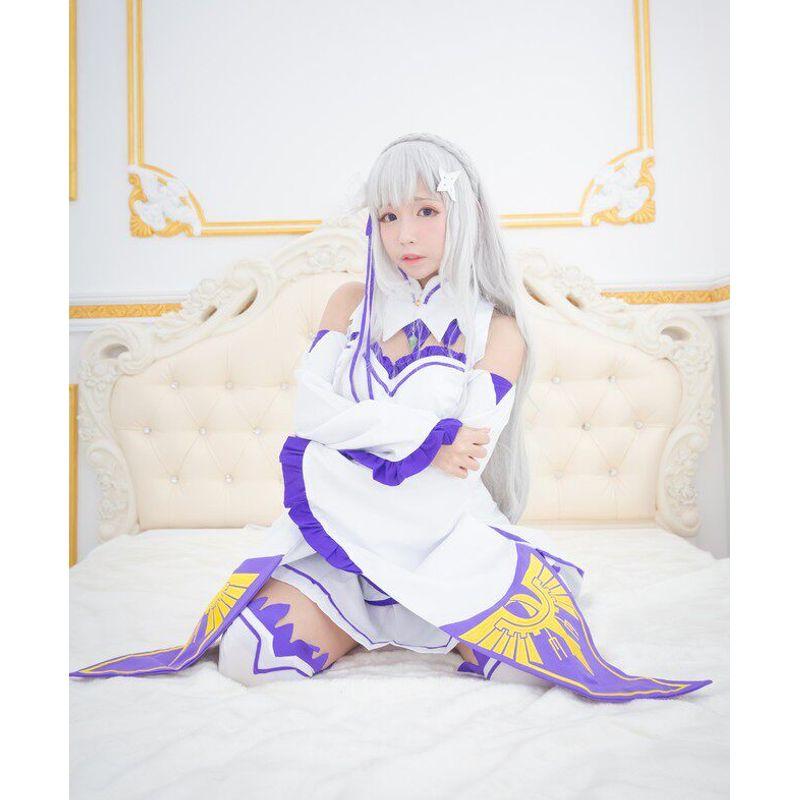 Anime Costumes: Life in a Different World from Scratch Cosplay Emilia Outfit Emilia Cosplay Costume